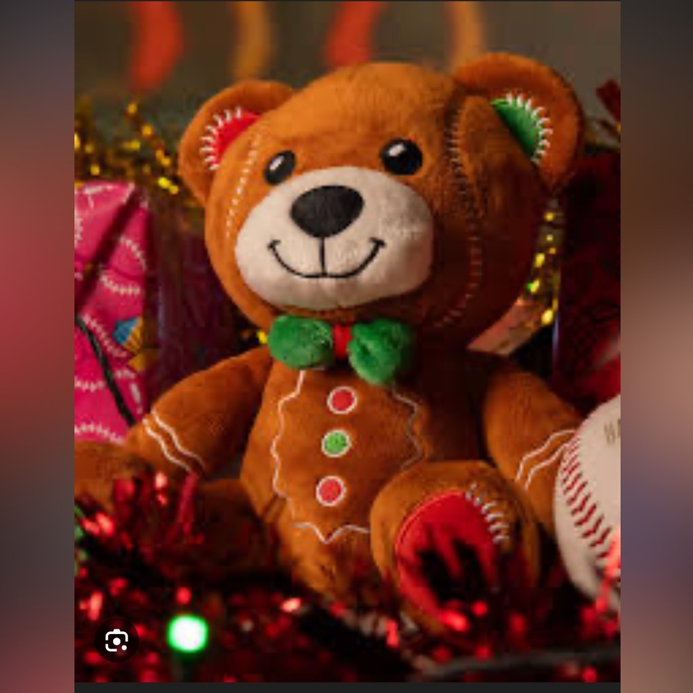 NEW Baseballism Holiday Gingy Bear Plush